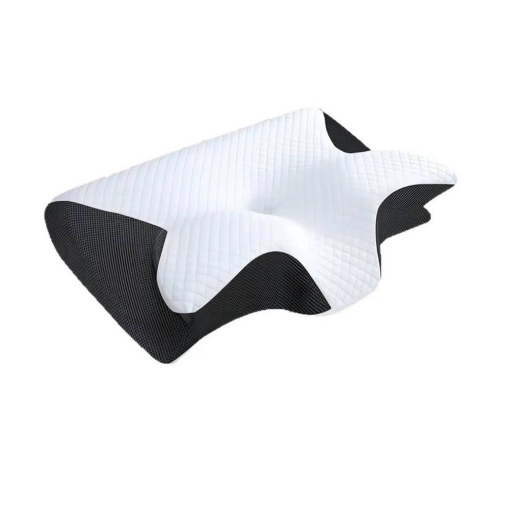 Memory Foam Pillow - White Ergonomic Support for Back, Side & Stomach Sleep